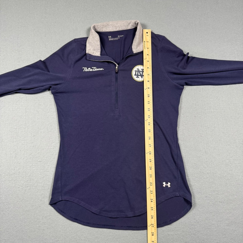Under Armour Notre Dame Fighting Irish Navy Blue Quarter Zip Pullover Womens MD - Picture 6 of 11